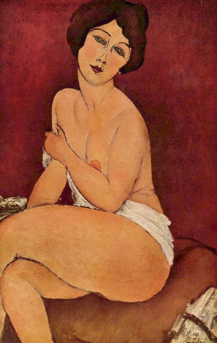 Nude Sitting on a Divan, 1917 by Amedeo Modigliani