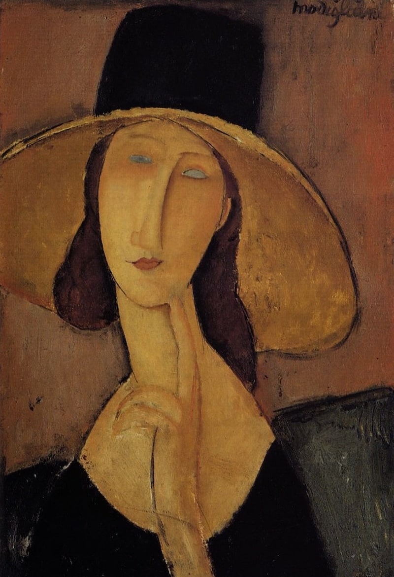 Portrait of Jeanne Hébuterne in a Large Hat, 1918 by Amedeo Modigliani