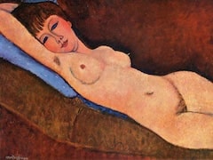 Reclining Nude with Blue Cushion, 1917 by Amedeo Modigliani